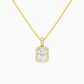 Radiant Halo Lab Diamond Pavé Bail Pendant | 18K Yellow Gold - Lucenjuri