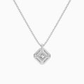 Asscher Halo Diamond Pendant Necklace