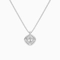 Cushion Halo Diamond Pendant Necklace