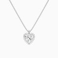 Heart Halo Diamond Pendant Necklace