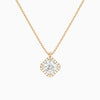 Asscher Halo Diamond Pendant Necklace