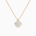 Cushion Halo Diamond Pendant Necklace