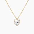 Heart Halo Diamond Pendant Necklace