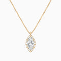 Marquise Halo Diamond Pendant Necklace