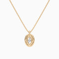 Oval Halo Diamond Pendant Necklace