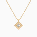 Princess Halo Diamond Pendant Necklace