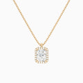 Radiant Halo Diamond Pendant Necklace