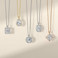 Radiant Halo Diamond Pendant Necklace