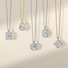 Marquise Halo Diamond Pendant Necklace