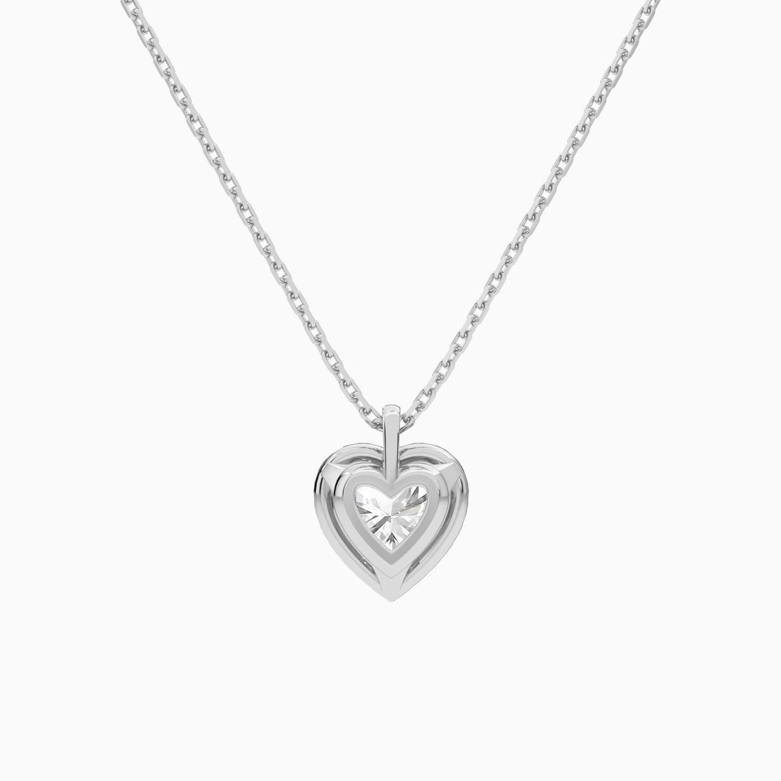 Heart Halo Diamond Pendant Necklace