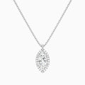 Marquise Halo Diamond Pendant Necklace