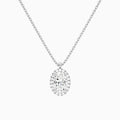 Oval Halo Diamond Pendant Necklace