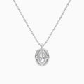 Oval Halo Diamond Pendant Necklace