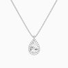 Pear Halo Diamond Pendant Necklace