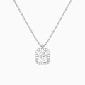 Radiant Halo Diamond Pendant Necklace