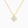 Asscher Halo Diamond Pendant Necklace