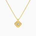 Asscher Halo Diamond Pendant Necklace