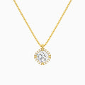 Cushion Halo Diamond Pendant Necklace