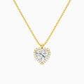 Heart Halo Diamond Pendant Necklace