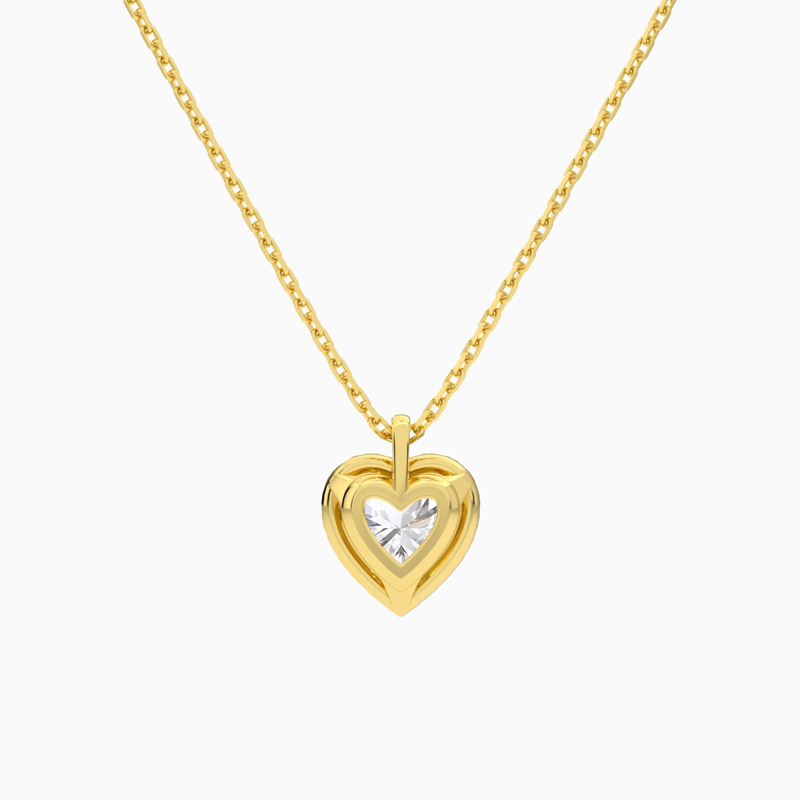 Heart Halo Diamond Pendant Necklace