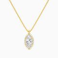 Marquise Halo Diamond Pendant Necklace