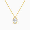 Oval Halo Diamond Pendant Necklace