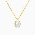 Oval Halo Diamond Pendant Necklace