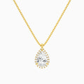 Pear Halo Diamond Pendant Necklace