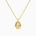 Pear Halo Diamond Pendant Necklace