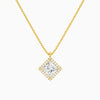 Princess Halo Diamond Pendant Necklace