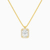 Radiant Halo Diamond Pendant Necklace