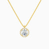 Round Halo Diamond Pendant Necklace