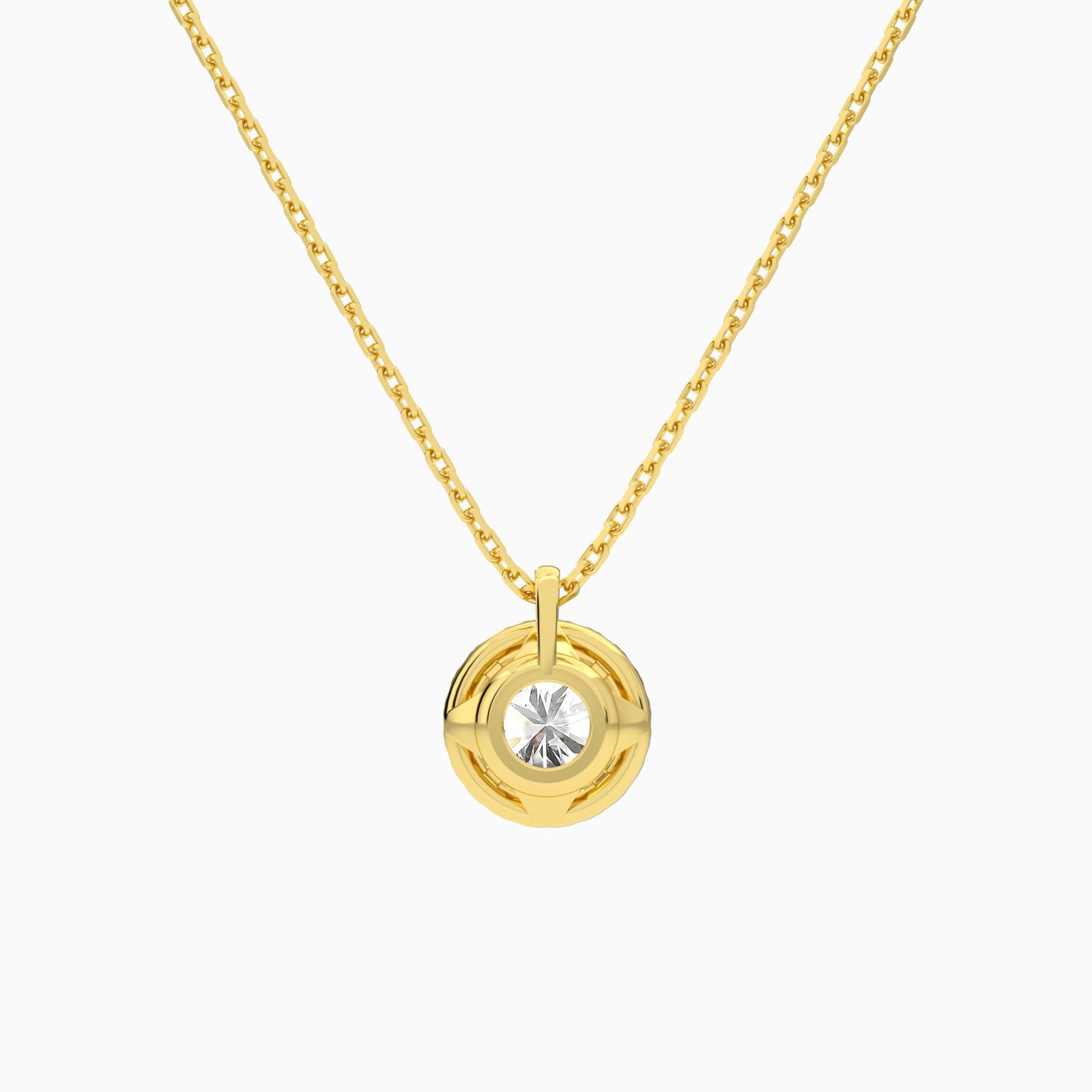 Round Halo Diamond Pendant Necklace