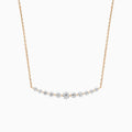 Graduated Single Prong Curved Bar Diamond Necklace