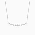 Graduated Single Prong Curved Bar Diamond Necklace