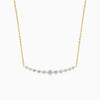 Graduated Single Prong Curved Bar Diamond Necklace