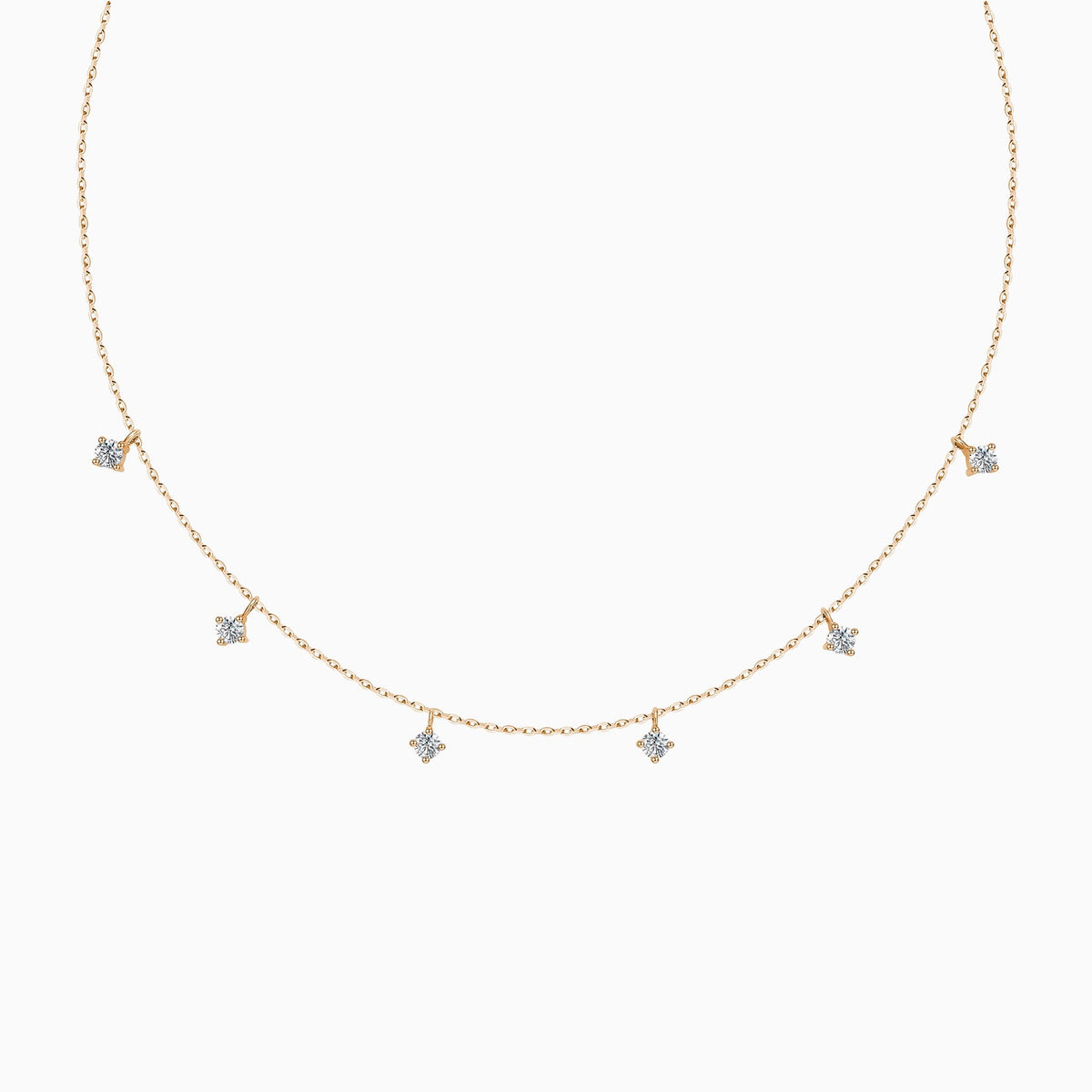 Starry Charm Lab Grown Diamond Dainty Necklace In 14K Rose Gold - Lucenjuri