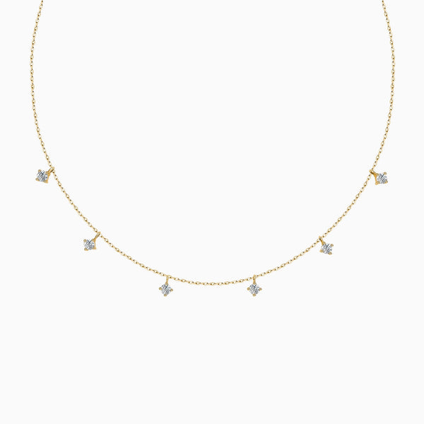 Starry Charm Lab Grown Diamond Dainty Necklace In 14K Yellow Gold - Lucenjuri