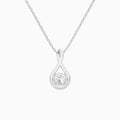 Lab Grown Diamond Round Accented Twist Pendant Necklace In 14K White Gold - Back View