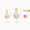 Lab Grown Diamond Round Halo Pavé Twist Pendant Necklace In 14K Yellow Gold - Size Comparison