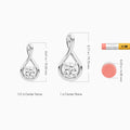 Lab Grown Diamond Cushion Solitaire Twist Pendant Necklace In 14K White Gold - Size Comparison