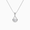 Lab Grown Diamond Round Solitaire Twist Pendant Necklace In Platinum - Lucenjuri