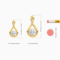 Lab Grown Diamond Round Solitaire Twist Pendant Necklace In 14K Yellow Gold - Size Comparison