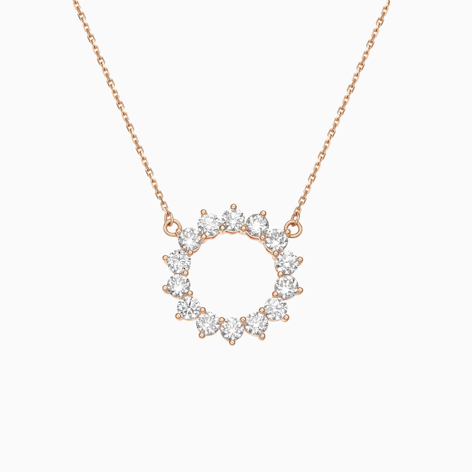 Radiant Eclipse Open Circle Diamond Necklace