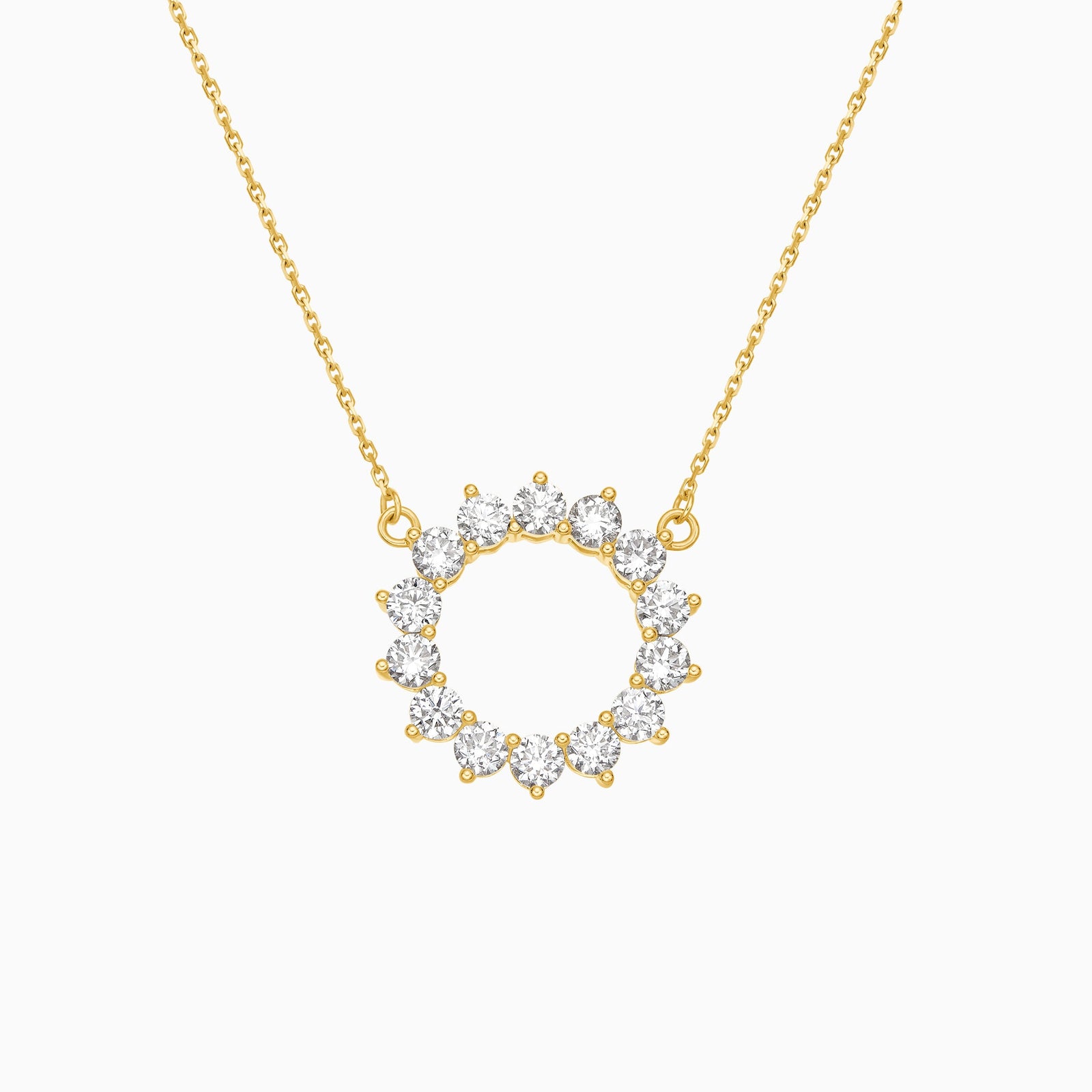 Radiant Eclipse Open Circle Diamond Necklace