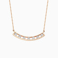 Spaced Curved Bar Diamond Necklace