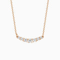 Graduated Curved Bar Diamond Necklace