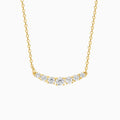 Graduated Curved Bar Diamond Necklace