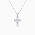 Round Lab Grown Diamond Cross Pendant Necklace In Platinum - Lucenjuri