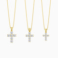 Three Different Size of Round Lab Grown Diamond Cross Pendant Necklace